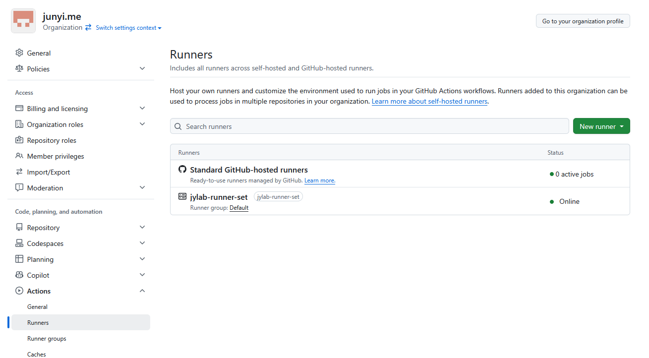 Runners on GitHub