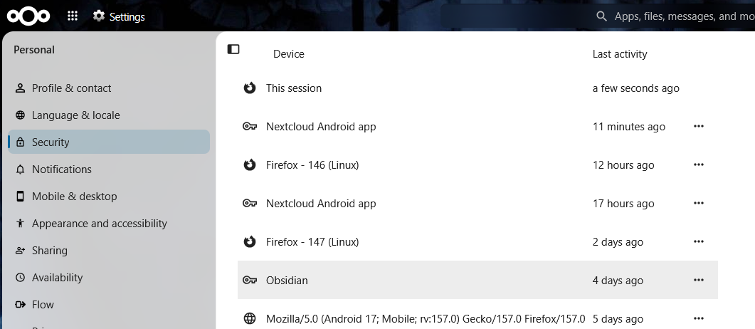 NextCloud app password