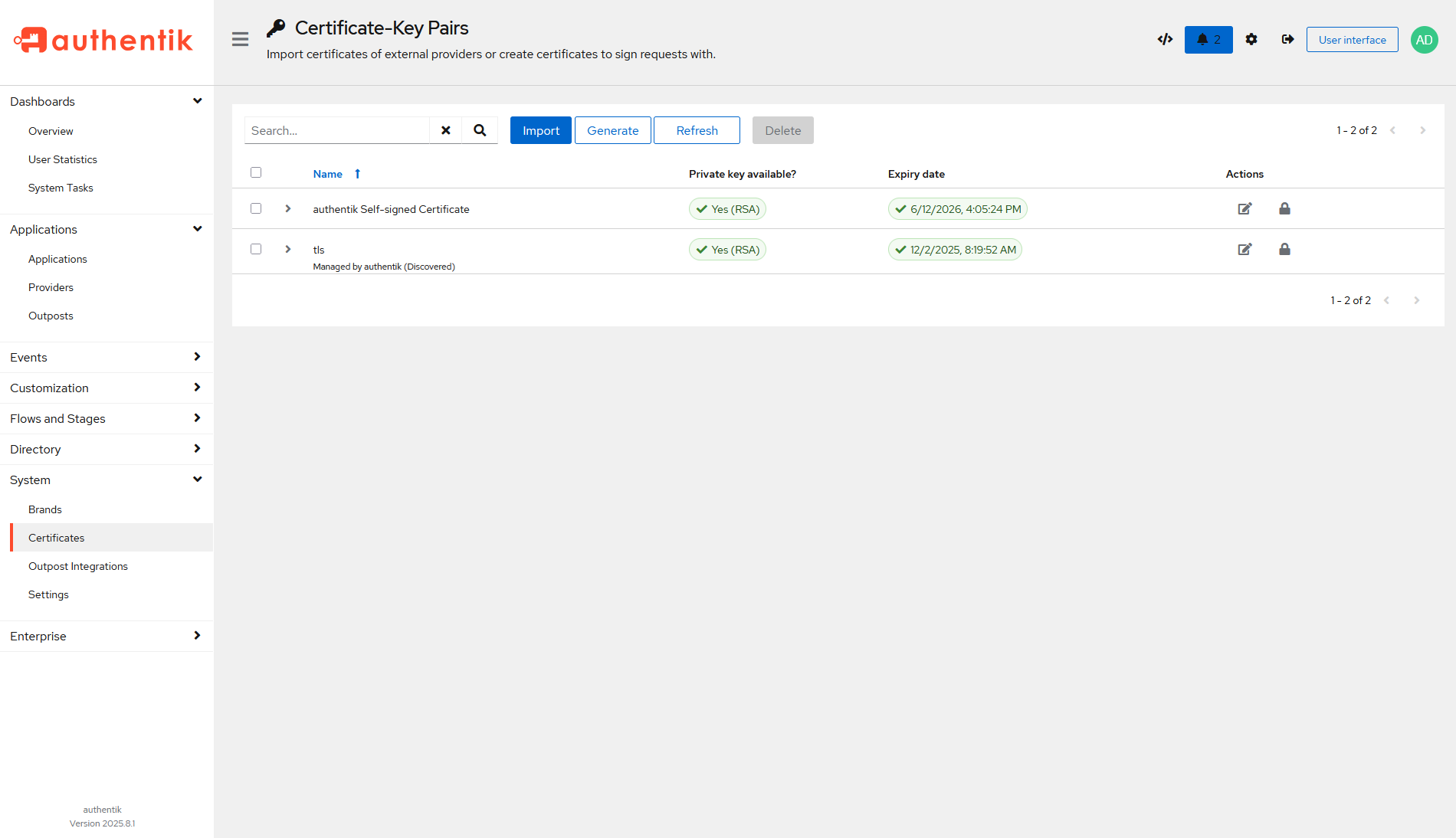 Certificate-Key Pairs
